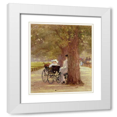 A Rest In The Row White Modern Wood Framed Art Print with Double Matting by Bartom, Rose Maynard