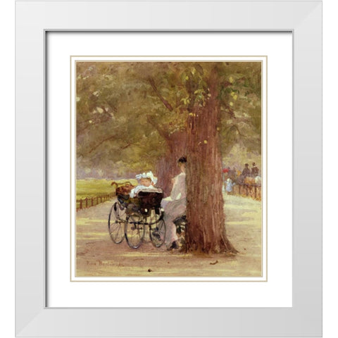 A Rest In The Row White Modern Wood Framed Art Print with Double Matting by Bartom, Rose Maynard