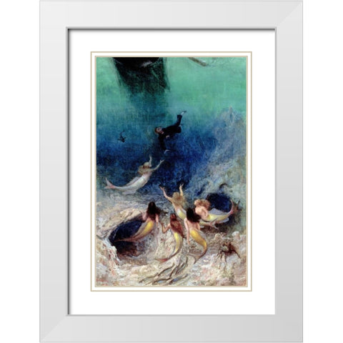 A Sailors Delight White Modern Wood Framed Art Print with Double Matting by Beard, William Holbrook