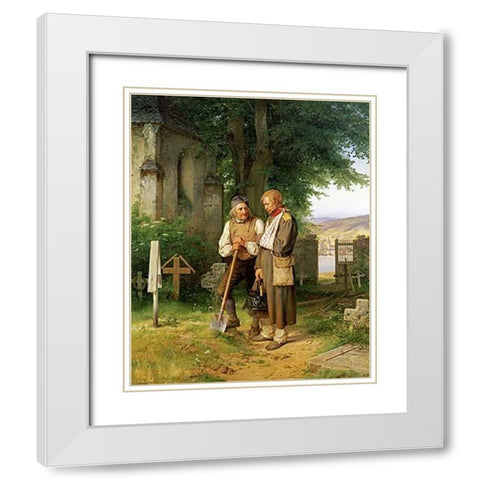The Homecoming White Modern Wood Framed Art Print with Double Matting by Becker, Jacob