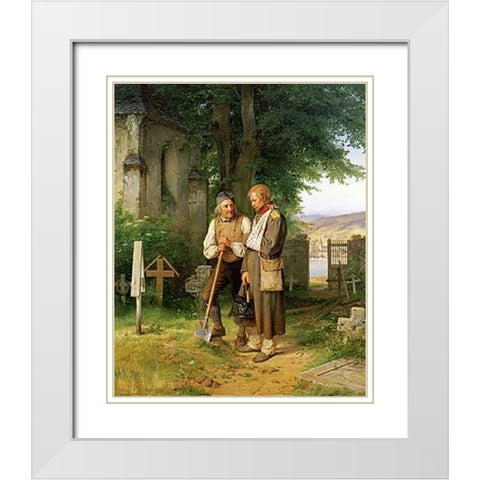 The Homecoming White Modern Wood Framed Art Print with Double Matting by Becker, Jacob
