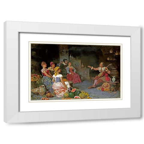 The Serenade White Modern Wood Framed Art Print with Double Matting by Bergamini, Francesco