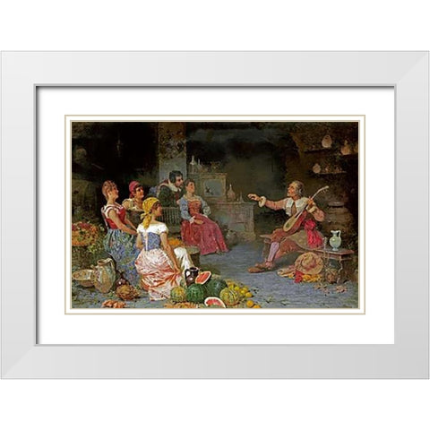 The Serenade White Modern Wood Framed Art Print with Double Matting by Bergamini, Francesco