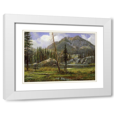 Sierra Nevada Mountains White Modern Wood Framed Art Print with Double Matting by Bierstadt, Albert