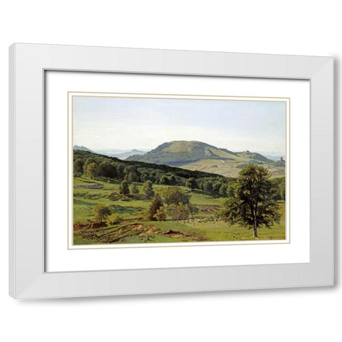 Landscape - Hill and Dale White Modern Wood Framed Art Print with Double Matting by Bierstadt, Albert