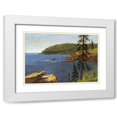 California Coast White Modern Wood Framed Art Print with Double Matting by Bierstadt, Albert