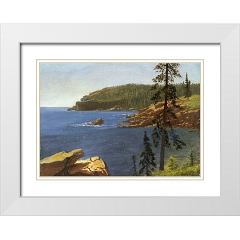 California Coast White Modern Wood Framed Art Print with Double Matting by Bierstadt, Albert