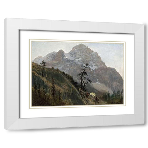 Western Trail, The Rockies White Modern Wood Framed Art Print with Double Matting by Bierstadt, Albert