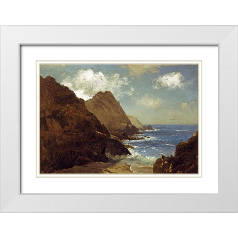 Farallon Islands White Modern Wood Framed Art Print with Double Matting by Bierstadt, Albert