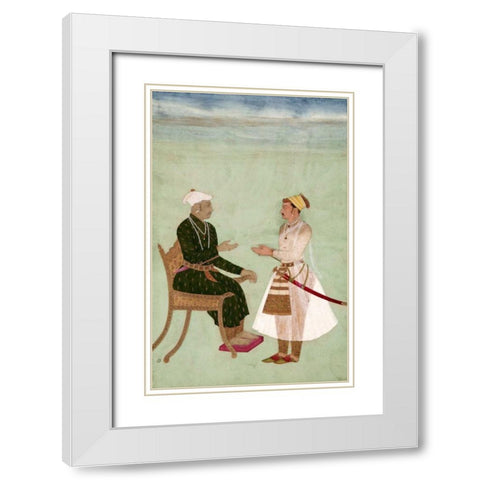 Portrait of Marharja Jai Singh White Modern Wood Framed Art Print with Double Matting by Bikaner, Ustad Murad