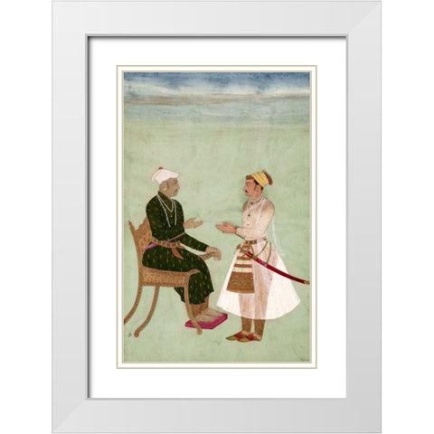 Portrait of Marharja Jai Singh White Modern Wood Framed Art Print with Double Matting by Bikaner, Ustad Murad
