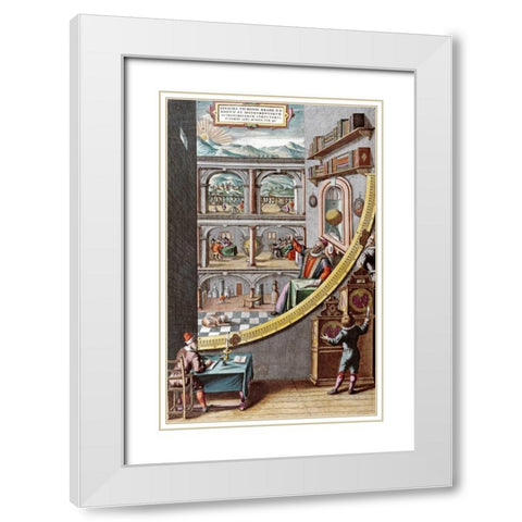 Astronomer Tycho Brahe White Modern Wood Framed Art Print with Double Matting by Blaeu, Johannes