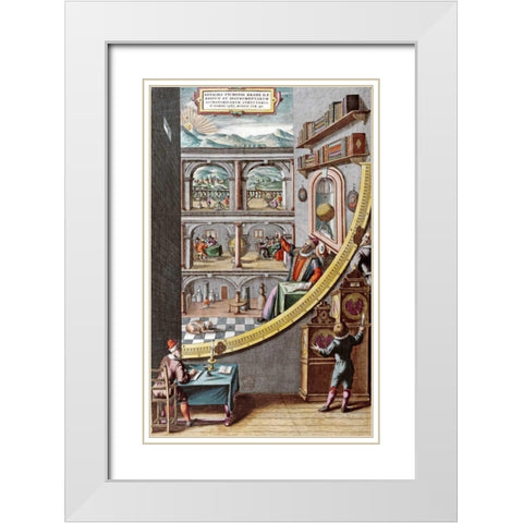 Astronomer Tycho Brahe White Modern Wood Framed Art Print with Double Matting by Blaeu, Johannes