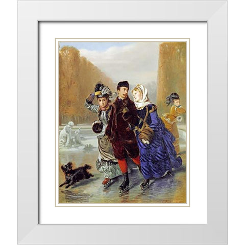 Showing a Preference White Modern Wood Framed Art Print with Double Matting by Boutibonne, Charles Edouard