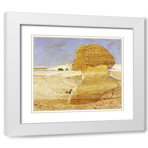 The Great Sphinx at Gizeh White Modern Wood Framed Art Print with Double Matting by Boyce, George Price