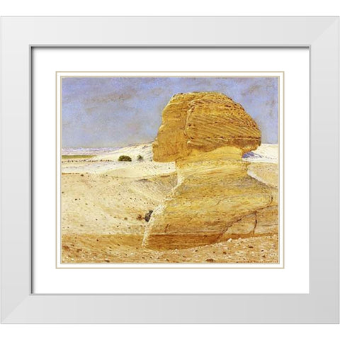 The Great Sphinx at Gizeh White Modern Wood Framed Art Print with Double Matting by Boyce, George Price