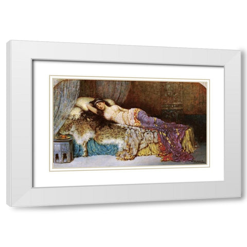 Sleeping Beauty White Modern Wood Framed Art Print with Double Matting by Breakspeare, William A.