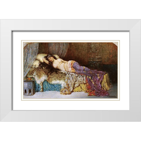 Sleeping Beauty White Modern Wood Framed Art Print with Double Matting by Breakspeare, William A.