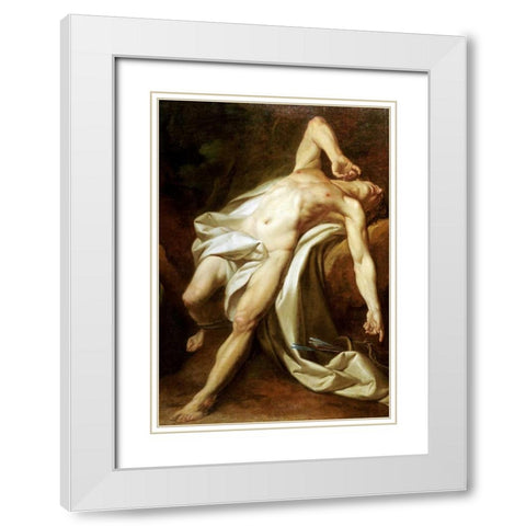 Saint Sebastian White Modern Wood Framed Art Print with Double Matting by Brenet, Nicolas-Guy