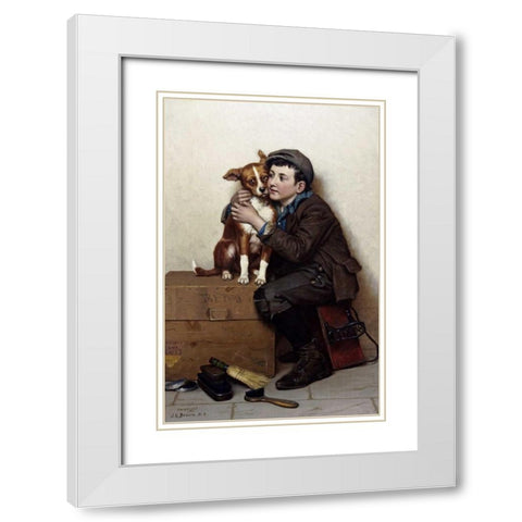 Against His Will White Modern Wood Framed Art Print with Double Matting by Brown, John George