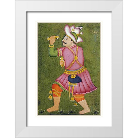 Portrait of a Jester White Modern Wood Framed Art Print with Double Matting by Bundi