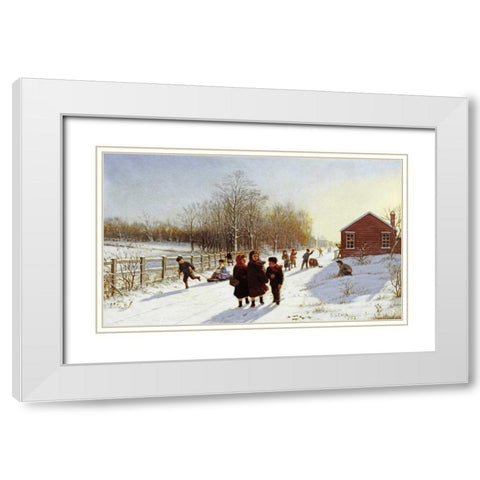 Schools Out White Modern Wood Framed Art Print with Double Matting by Carr, Samuel S.