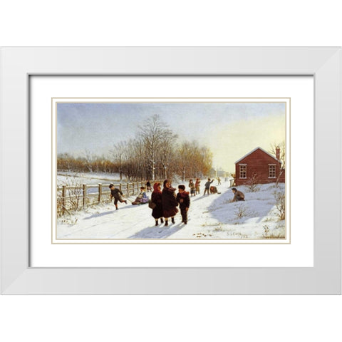 Schools Out White Modern Wood Framed Art Print with Double Matting by Carr, Samuel S.