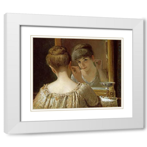 The Coquette White Modern Wood Framed Art Print with Double Matting by Champney, James Wells