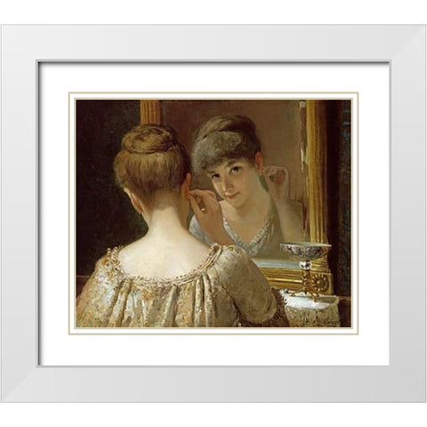 The Coquette White Modern Wood Framed Art Print with Double Matting by Champney, James Wells