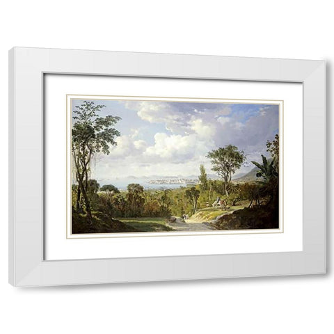 Vista General De Panama White Modern Wood Framed Art Print with Double Matting by Charton, Ernest