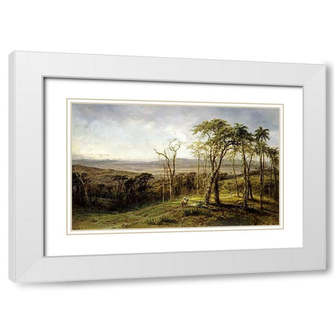 Guajiros En El Camino (Cuba) White Modern Wood Framed Art Print with Double Matting by Cleenewerck, Henry