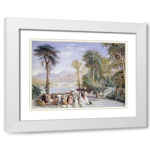 Windermere During The Regatta White Modern Wood Framed Art Print with Double Matting by Cox, David