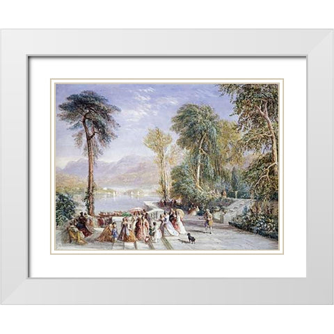 Windermere During The Regatta White Modern Wood Framed Art Print with Double Matting by Cox, David