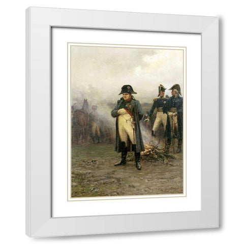 Napoleon Bonaparte White Modern Wood Framed Art Print with Double Matting by Crofts, Ernest