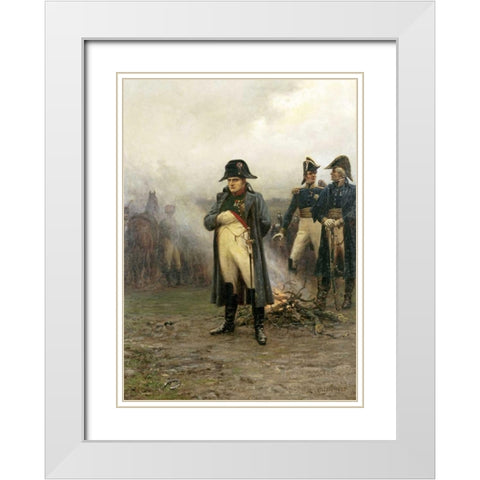 Napoleon Bonaparte White Modern Wood Framed Art Print with Double Matting by Crofts, Ernest