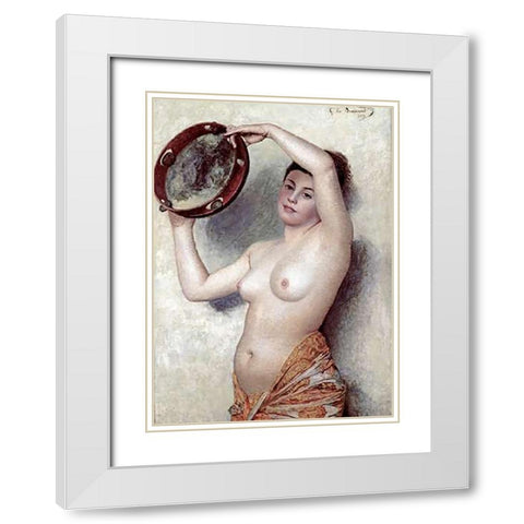 The Dancer White Modern Wood Framed Art Print with Double Matting by De Dramard, Georges