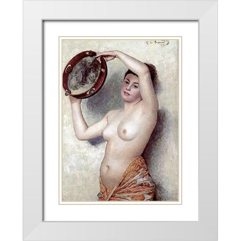 The Dancer White Modern Wood Framed Art Print with Double Matting by De Dramard, Georges