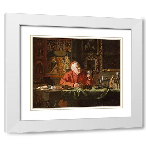 The Cardinals Treasures White Modern Wood Framed Art Print with Double Matting by Eldridge, E.C