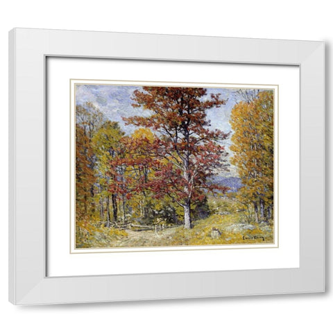 Early Autumn White Modern Wood Framed Art Print with Double Matting by Enneking, John Joseph
