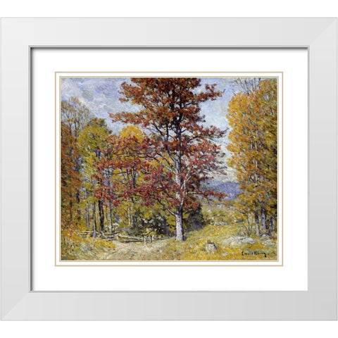 Early Autumn White Modern Wood Framed Art Print with Double Matting by Enneking, John Joseph