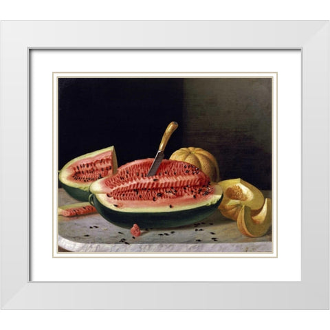 Ripe Melons White Modern Wood Framed Art Print with Double Matting by Francis, John F.
