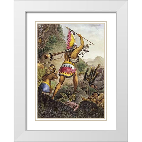 The Signal For The Retreat White Modern Wood Framed Art Print with Double Matting by Freres, Firmin Didot