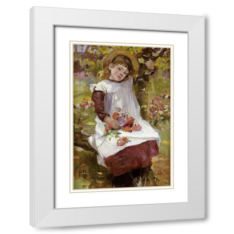 The Poppy Gatherer White Modern Wood Framed Art Print with Double Matting by Fulton, David