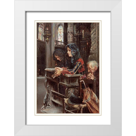 Interior of Seville Cathedral White Modern Wood Framed Art Print with Double Matting by Arnosa, Jose Gallegos