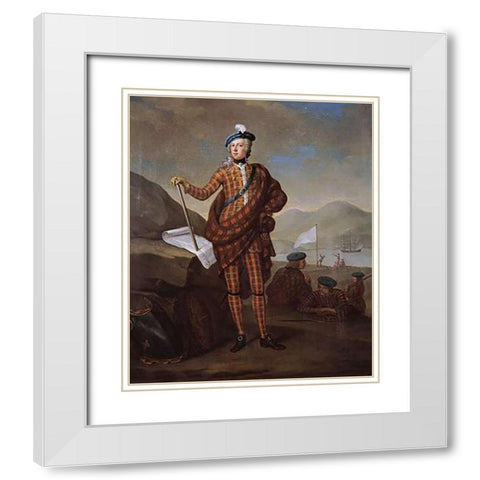 Prince Charles Edward Stewart White Modern Wood Framed Art Print with Double Matting by Gill, E.