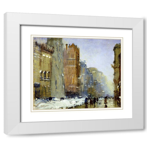 Fifth Avenue, New York White Modern Wood Framed Art Print with Double Matting by Goodwin, Arthur Clifton