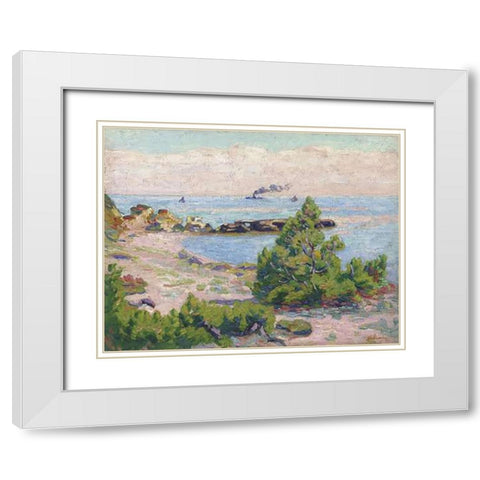 Saint Palais, Pointe De La Perriere White Modern Wood Framed Art Print with Double Matting by Guillaumin, Armand
