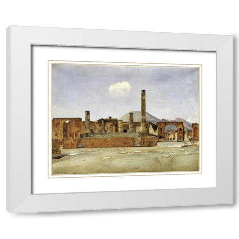 Pompeii White Modern Wood Framed Art Print with Double Matting by Hansen, Josef Theodor
