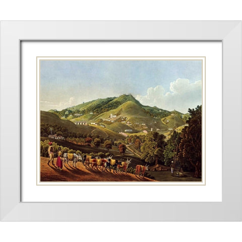 Views In India White Modern Wood Framed Art Print with Double Matting by Havell, Richard