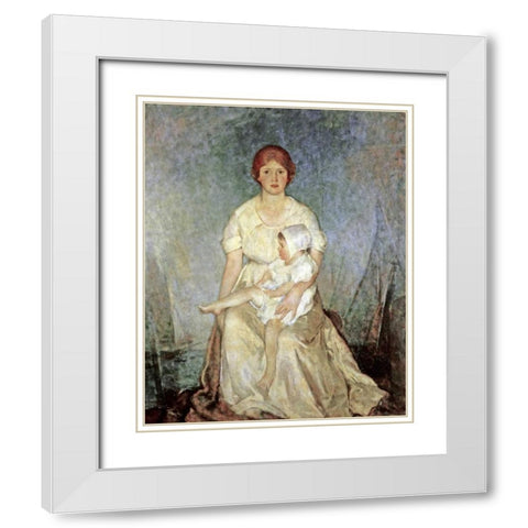 Motherhood Triumphant White Modern Wood Framed Art Print with Double Matting by Hawthorne, Charles Webster